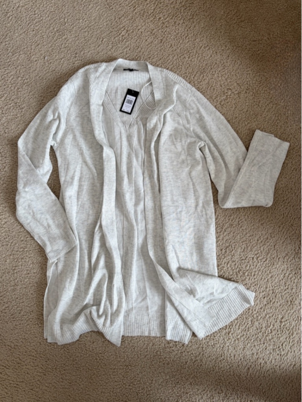 NWT Verve Ami Light Gray Open Cardigan Size Large